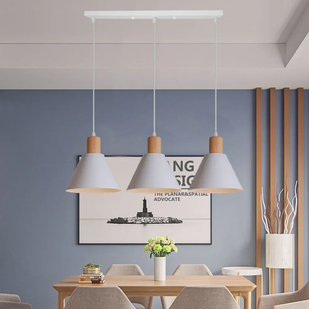 suspension moderne minimaliste à trois têtes pour éclairage intérieur - vue 6 sur 10