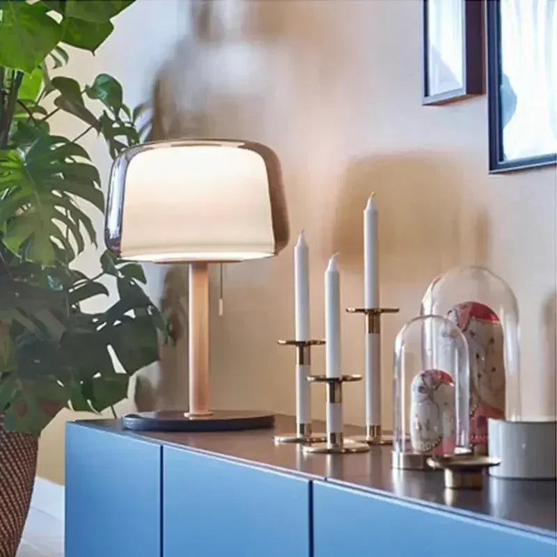lampe de chevet design moderne en verre haut de gamme 2024 - vue 3 sur 7