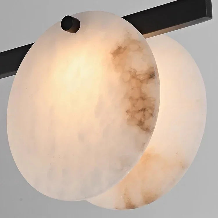 suspension moderne en marbre et cuivre pour décoration intérieure - vue 7 sur 7