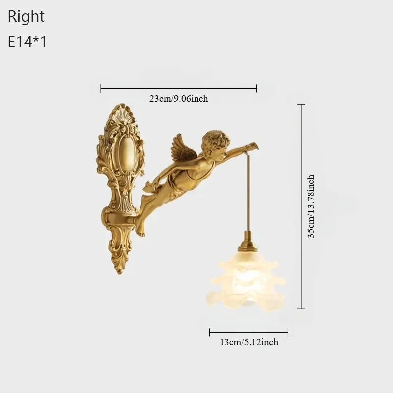 applique murale en cristal angelique style vintage en cuivre - vue 11 sur 10
