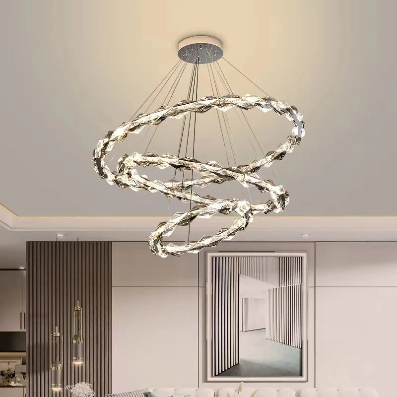 lustre moderne en cristal pour ambiance élégante et minimaliste - vue 7 sur 19