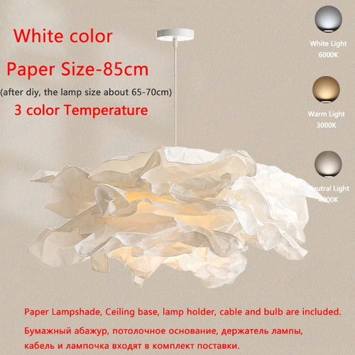 Minimalistischer LED-Papier-Kronleuchter für den Innenbereich DIY - vue 11 sur 12