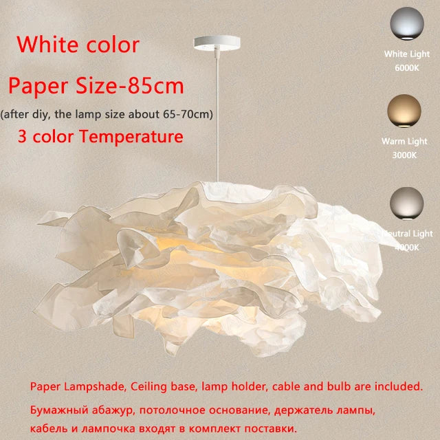 Minimalistischer LED-Papier-Kronleuchter für den Innenbereich DIY - vue 10 sur 12