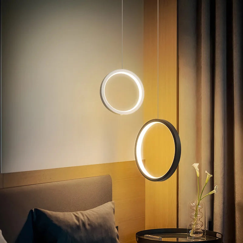suspension ronde moderne pour éclairage latéral led - vue 4 sur 12