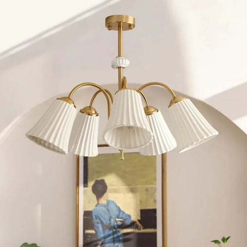 Kronleuchter aus Keramik im modernen nordischen Stil für elegantes Interieur - vue 5 sur 9