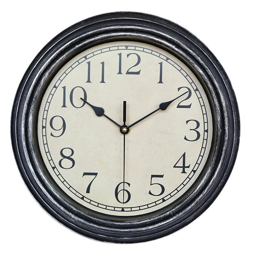 12 Inch Silent Retro Wall Clock Quartz Decorative Table Dial Battery Non-Ticking Digital Clocks for Bedroom,Black - vue 2 sur 7