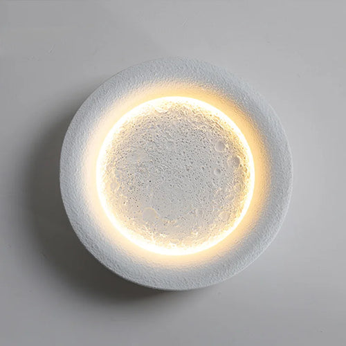 Kreative Wandleuchte Vollmond Sternenhimmel aus Gips mit LED