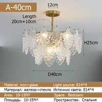 lustre moderne en verre 2023 feuilles gouttelette éclairage suspendu