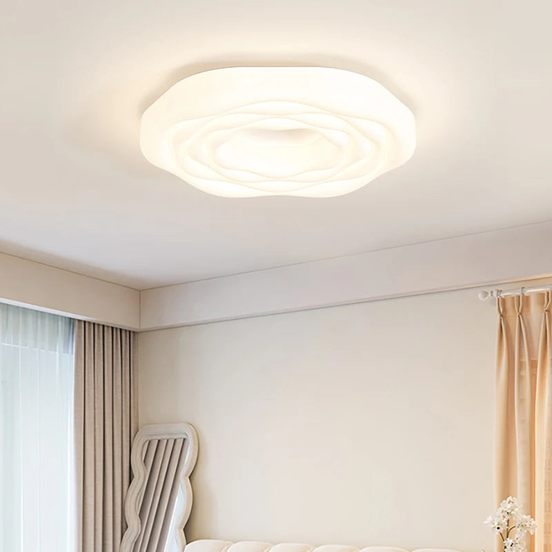 plafonnier led design moderne en forme de rose pour éclairage intérieur - vue 4 sur 8