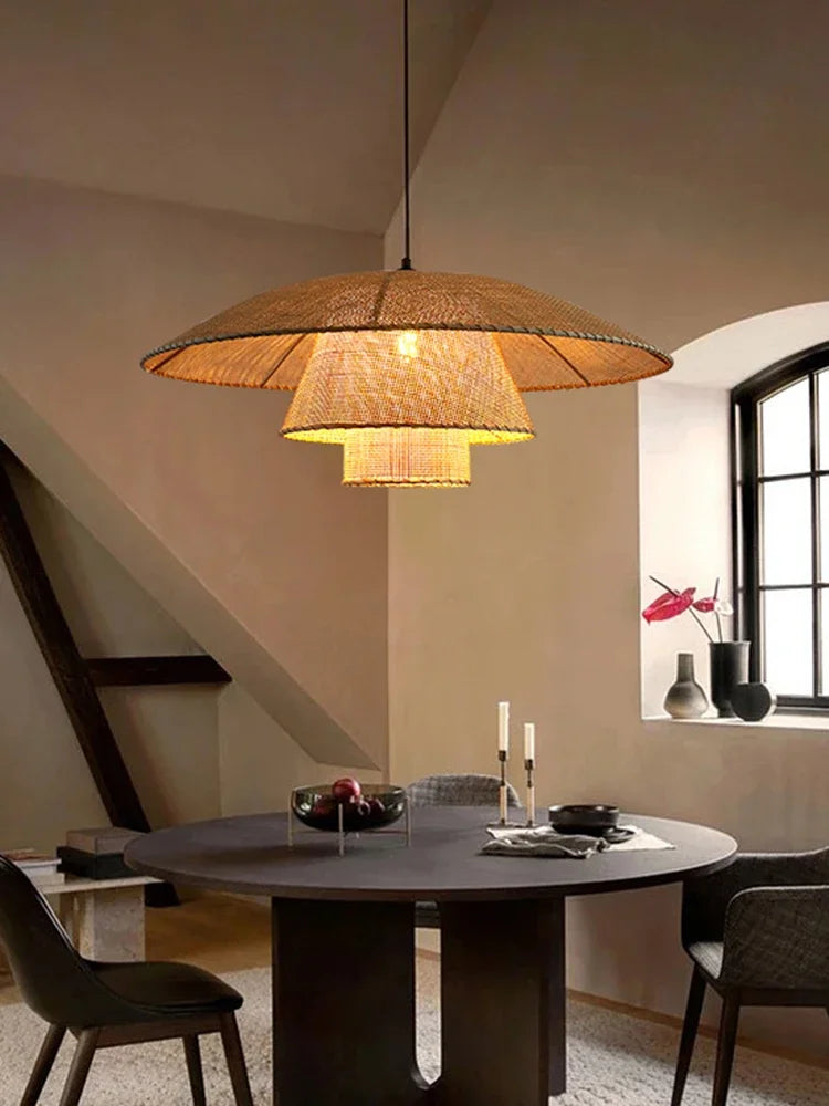 lustre japonais personnalisé pour restaurant bar et décoration intérieure zen - vue 4 sur 9