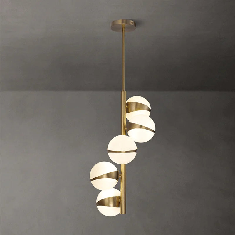 plafonnier nordique en cuivre créatif simple lustre à haricots magiques moléculaires - vue 2 sur 8