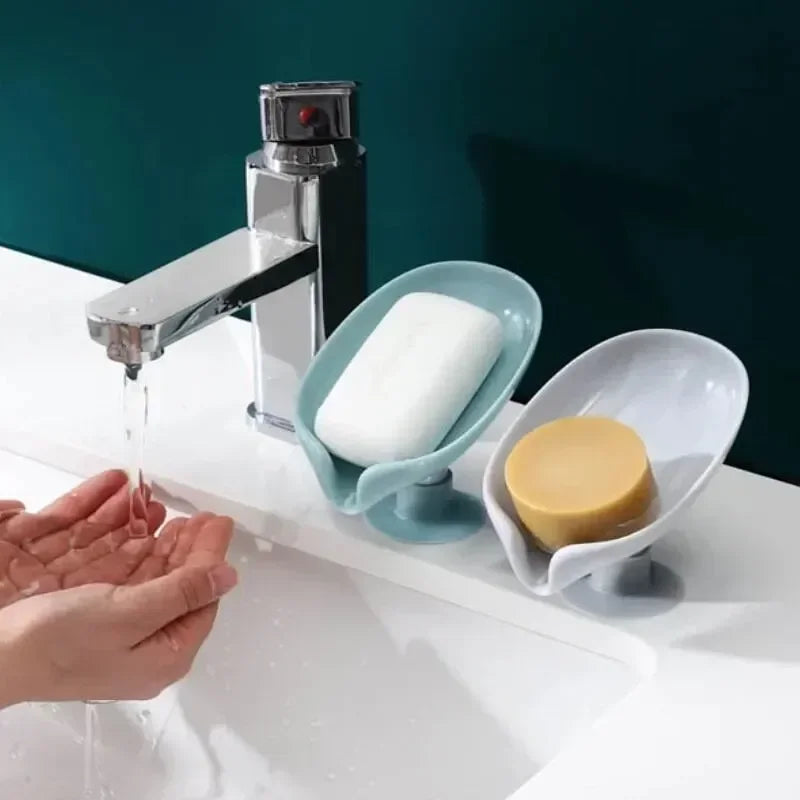 porte-savon en forme de feuille avec ventouse pour salle de bain - vue 3 sur 7