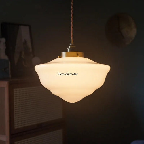 LED-Pendelleuchte aus milchweißem Glas - vue 11 sur 30