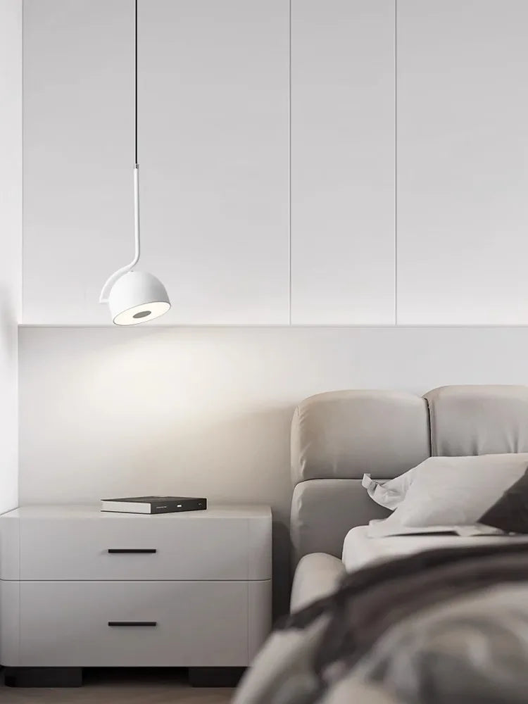 lustre minimaliste moderne à tête unique lampe led rotative - vue 3 sur 6