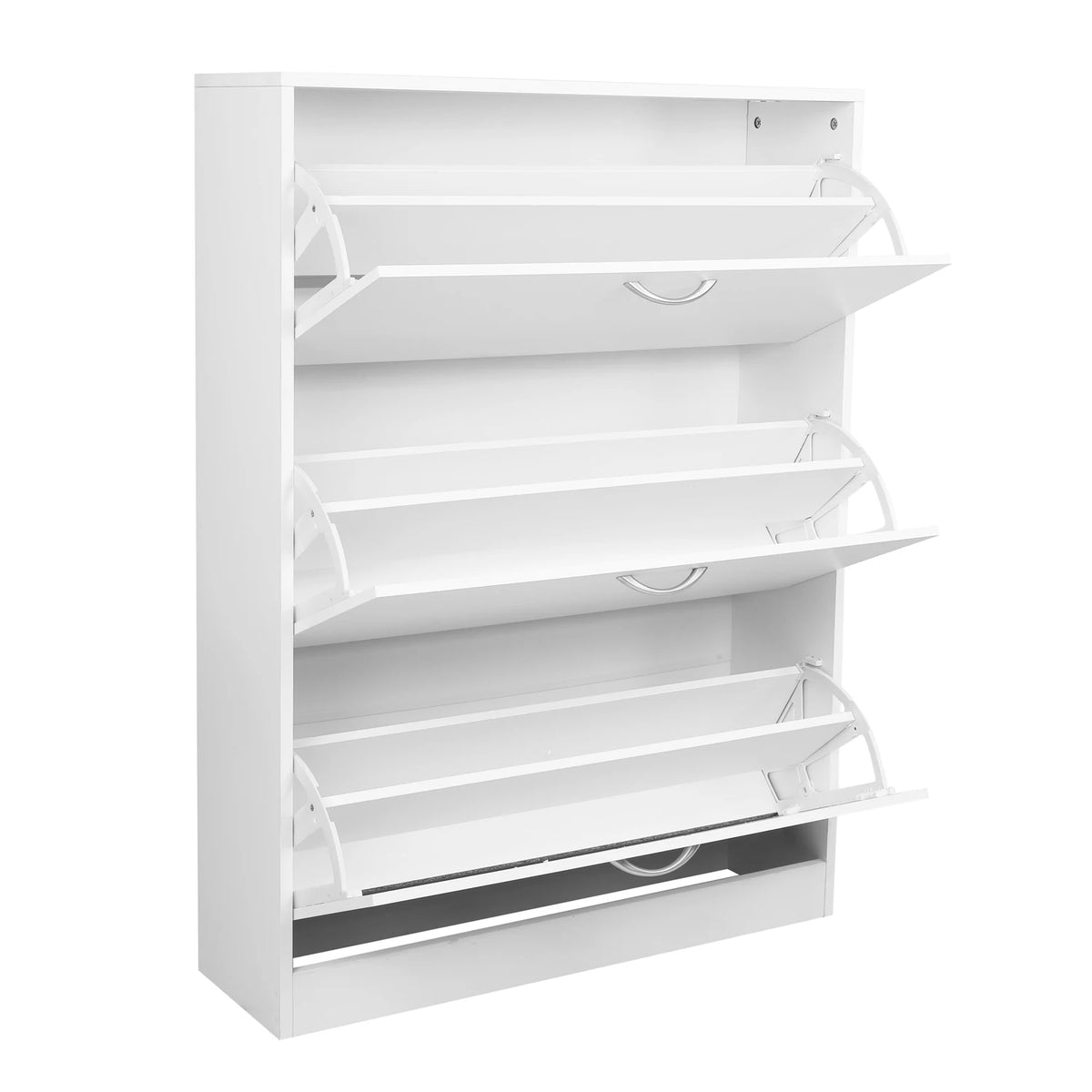 Getone Shoe Cabinet with 3 Doors, Shoe Storage Cupboard, White Shoe Rack Space Saving for Hallway 110x80x23.5cm - vue 6 sur 6