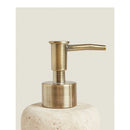Wholesale Customized Natural Yellow Travertine Marble Stone Refillable Bathroom Liquid Dispenser, Lotions Soap Container