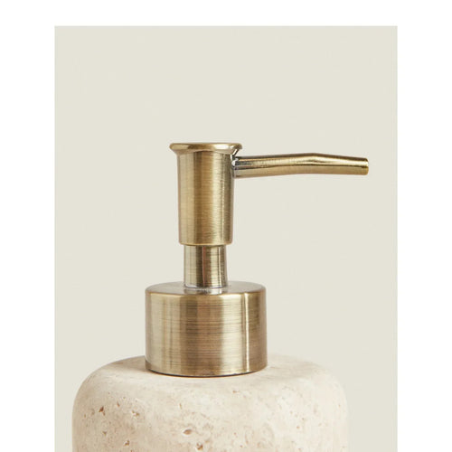 Wholesale Customized Natural Yellow Travertine Marble Stone Refillable Bathroom Liquid Dispenser, Lotions Soap Container - vue 5 sur 8