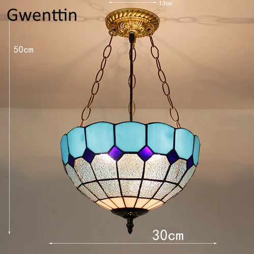 Pendelleuchte aus Buntglas im Tiffany-Stil für Ihre Inneneinrichtung - vue 25 sur 26