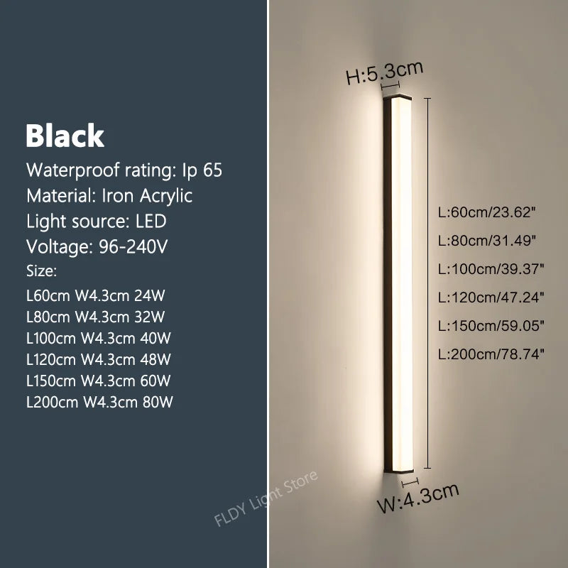 applique murale led moderne étanche pour extérieur jardin
