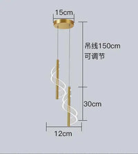 suspension led design en forme de s pour décoration intérieure élégante