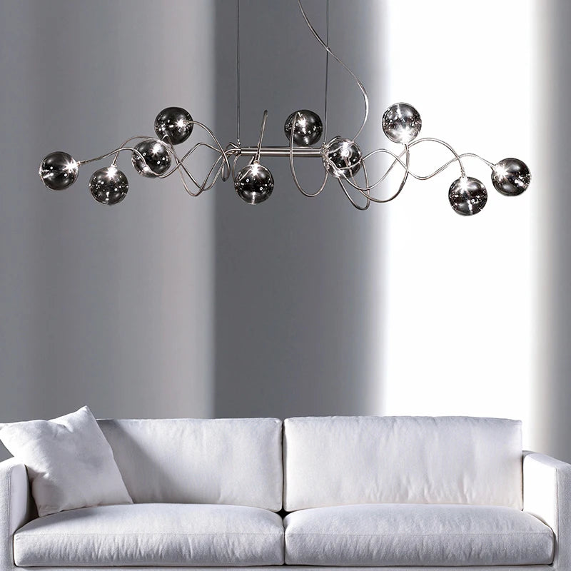 lustre nordique créatif en verre art lumineux pour décoration intérieure