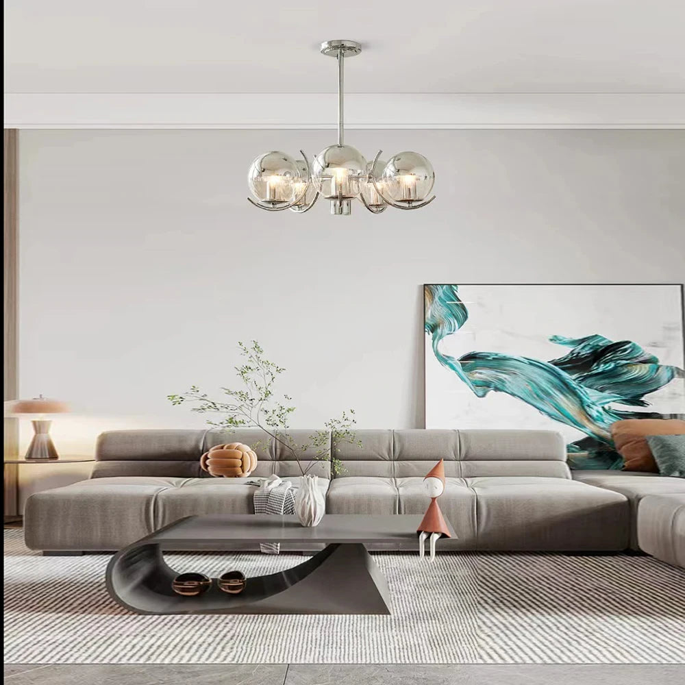 lustre bulle led éclairage intérieur décoratif de luxe - vue 6 sur 9