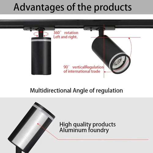 LED-Spot für Stromschiene zur Beleuchtung von Geschäft und Küche - vue 4 sur 26