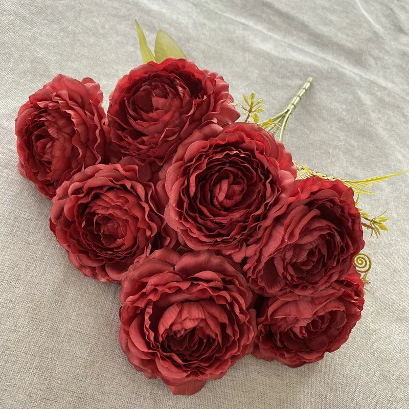 bouquet de pivoines artificielles en soie pour décoration florale - vue 17 sur 17