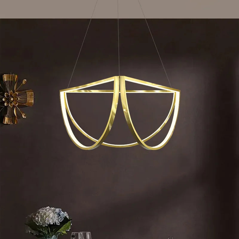 lustre led minimaliste à intensité variable tendance éclairage intérieur - vue 5 sur 9