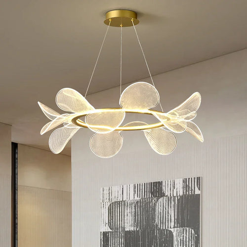 Luxuriöser LED-Kronleuchter aus Acryl in Blumenform - vue 2 sur 10