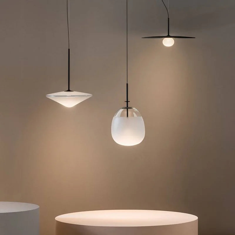 Suspension design en verre soucoupe volante forme - vue 7 sur 9