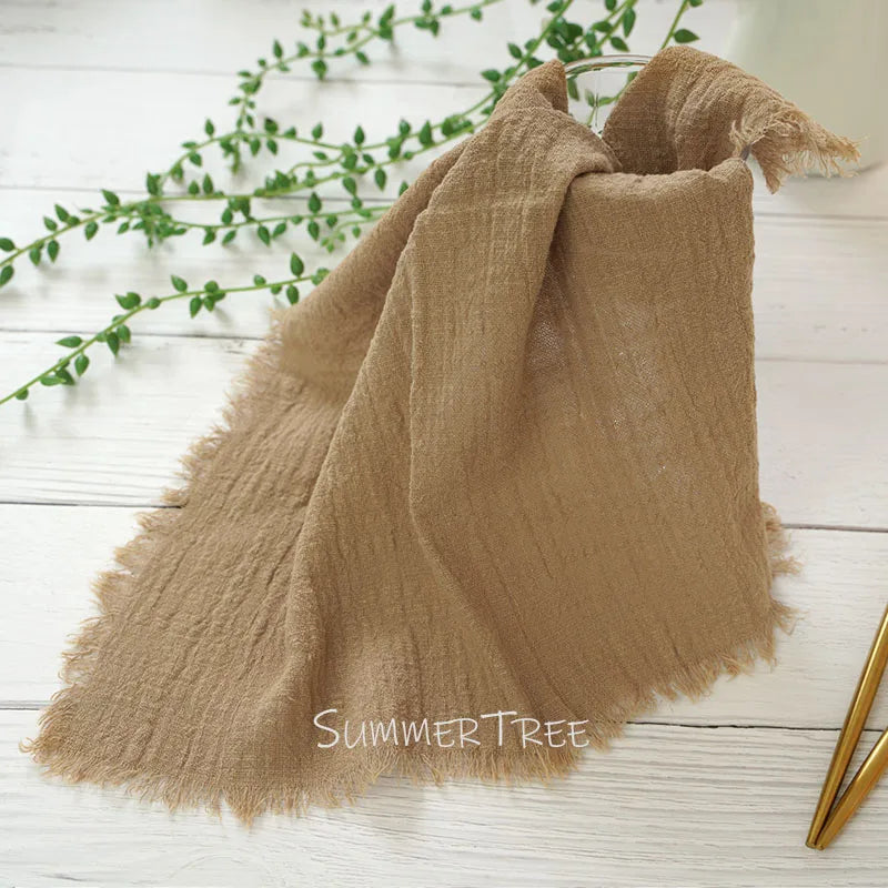 Serviette de table gaze coton rustique lot 12 - vue 6 sur 7