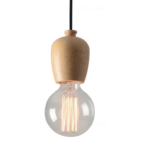 Vintage-Pendelleuchte aus Eichenholz im modernen Design - vue 13 sur 15
