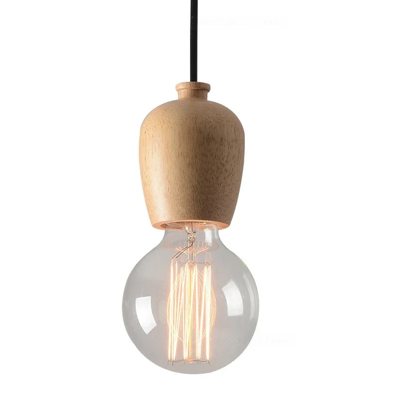 Vintage-Pendelleuchte aus Eichenholz im modernen Design - vue 12 sur 15