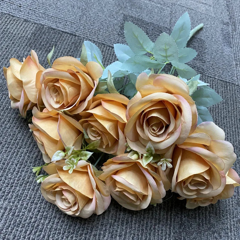 bouquet de roses artificielles en soie décoration florale élégante