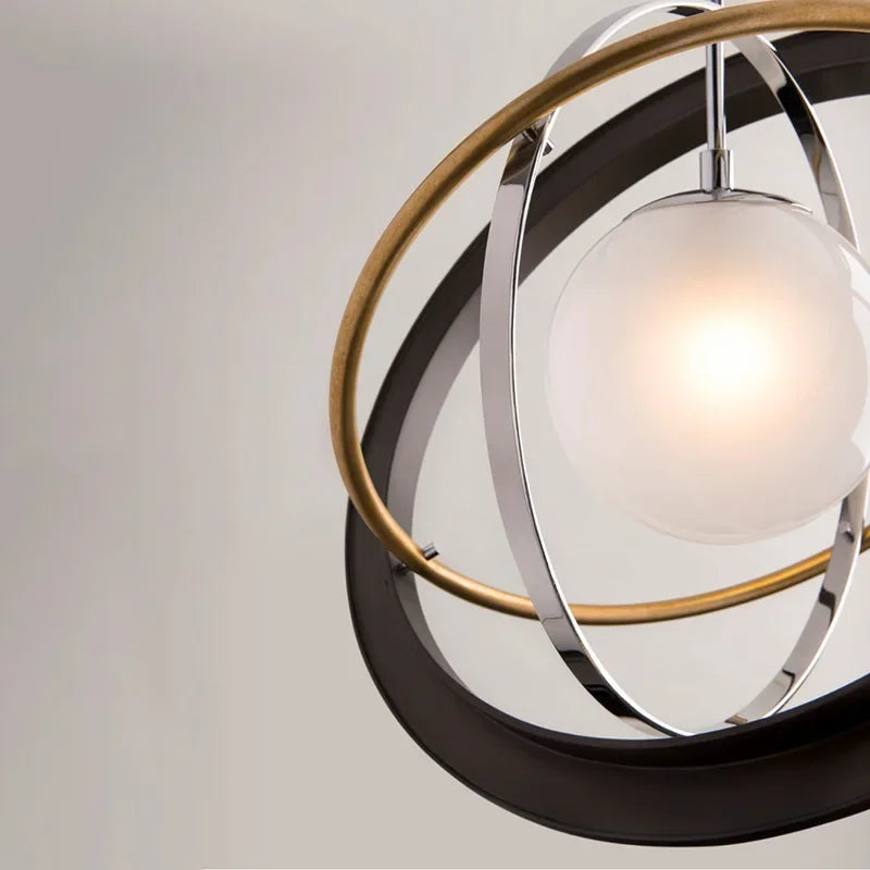 lustre à led design rings of planet pour intérieur suspendu - vue 8 sur 7