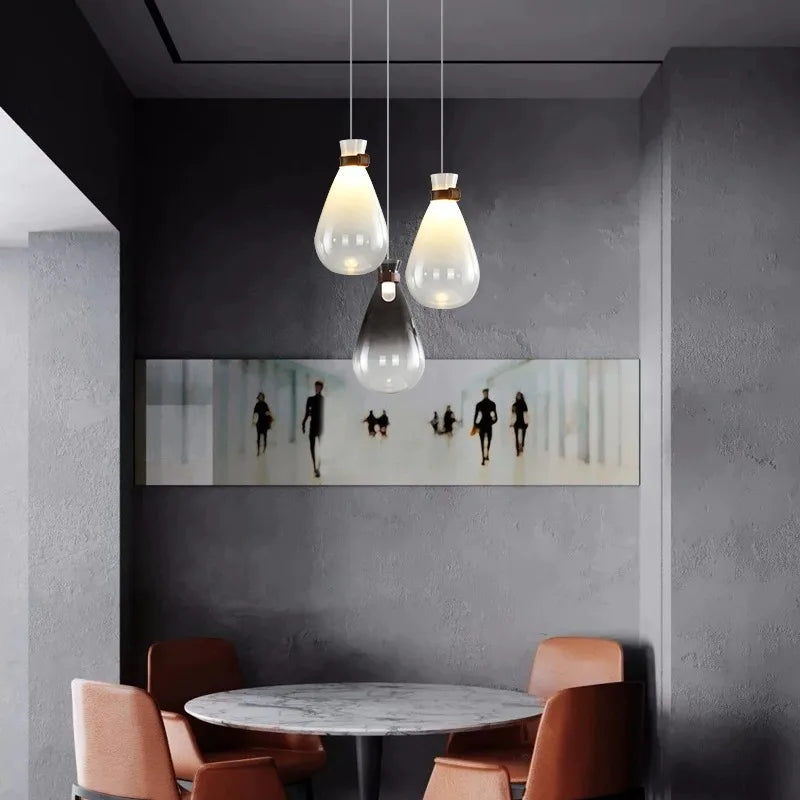 lustre moderne en verre design pour décoration intérieure élégante - vue 5 sur 9