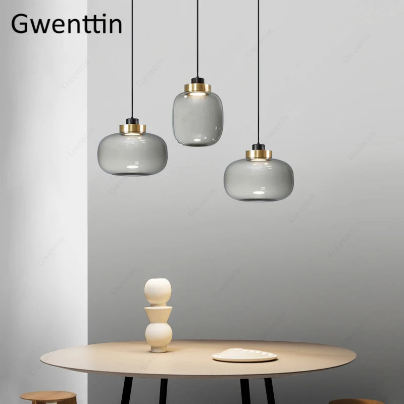 suspension moderne en verre pour décoration intérieure nordique - vue 2 sur 8
