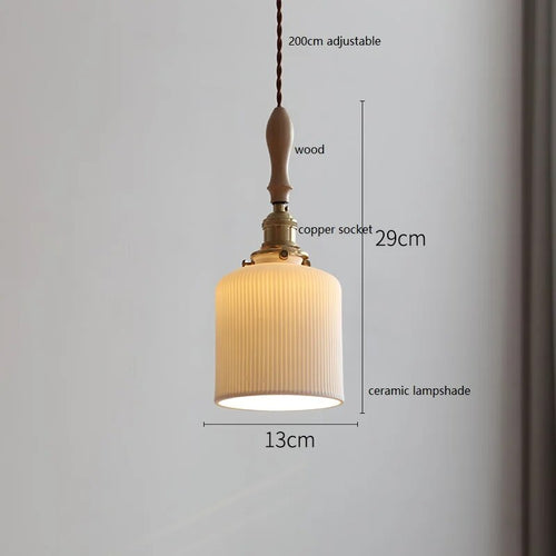 Design-Pendelleuchte LED Schmetterling Keramik und Holz - vue 18 sur 30
