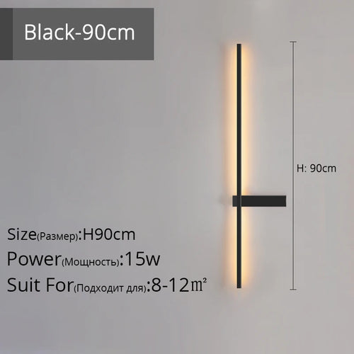 Minimalistische LED-Wandleuchte aus Aluminium für Innenbeleuchtung - vue 13 sur 18