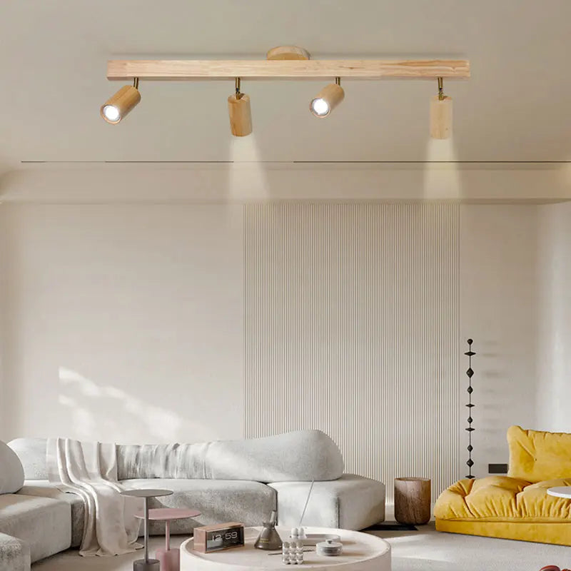 plafonnier led moderne en bois pour intérieur élégant - vue 3 sur 16