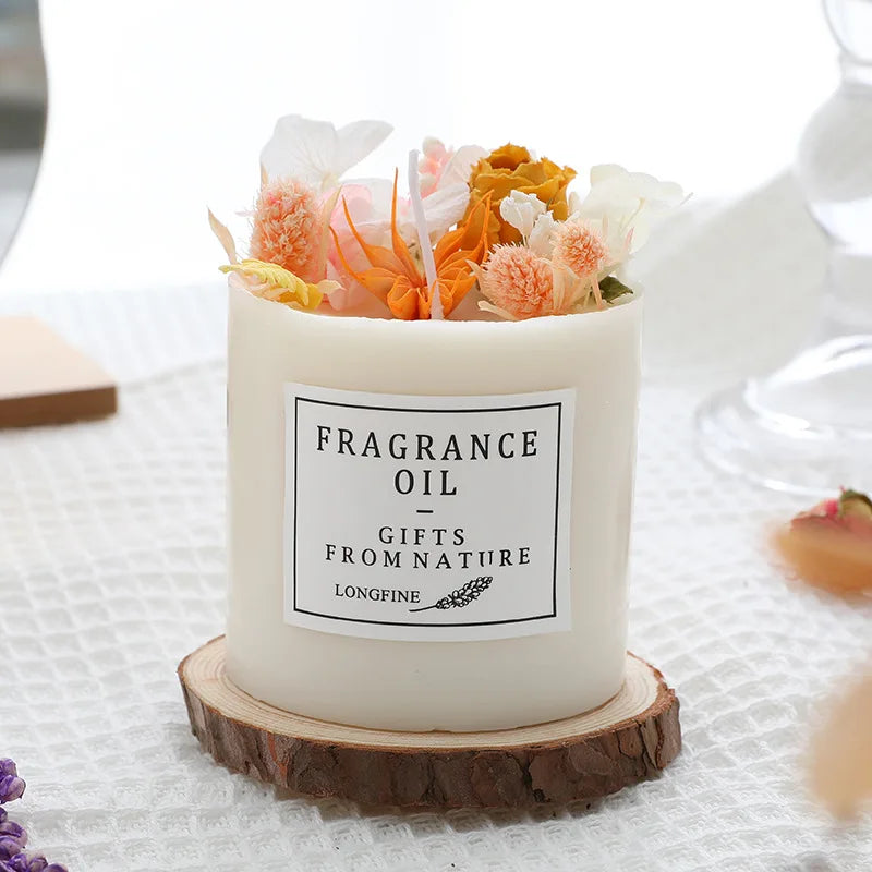 bougie parfumée fleurs séchées en cire de soja décorative et romantique - vue 8 sur 16