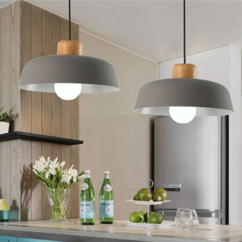lustre style nordique en aluminium macaron led décoratif - vue 5 sur 12