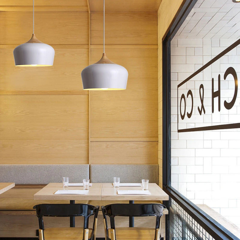 lampes suspendues modernes en bois nordiques minimaliste led