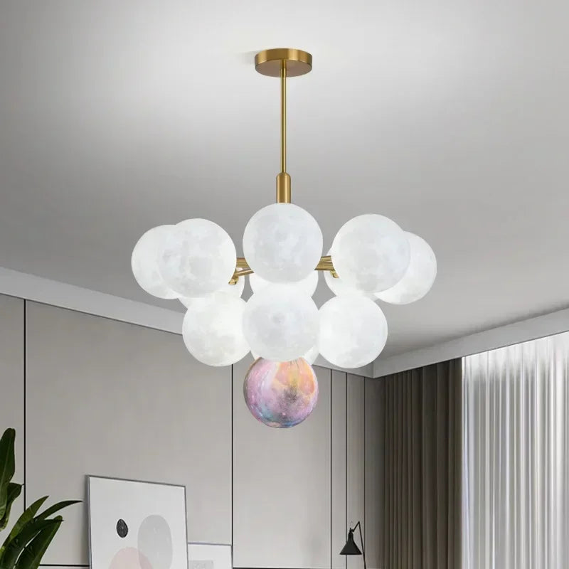 Modern Moon Bubble Pendant, Living Room Dining Room Home Decoration Lighting, LED Pendant