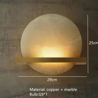 Appliques murales rondes en marbre naturel