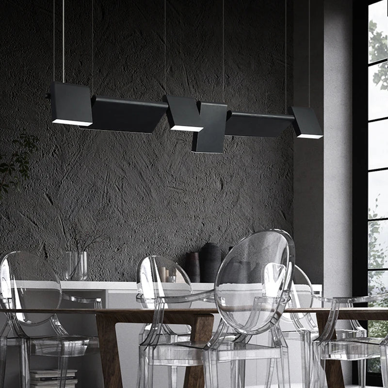lustre led design moderne rotatif pour intérieur décoratif - vue 6 sur 8