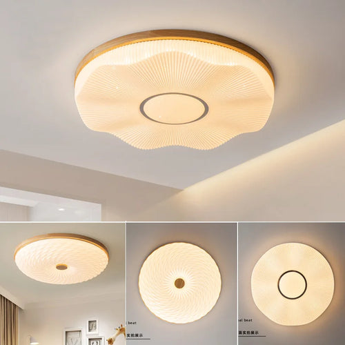 Kreative LED-Deckenleuchte aus Holz im nordischen Loft-Design - vue 6 sur 10