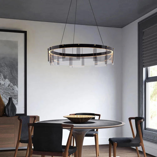 Moderner LED-Kronleuchter aus Glas für die Innendekoration - vue 6 sur 9