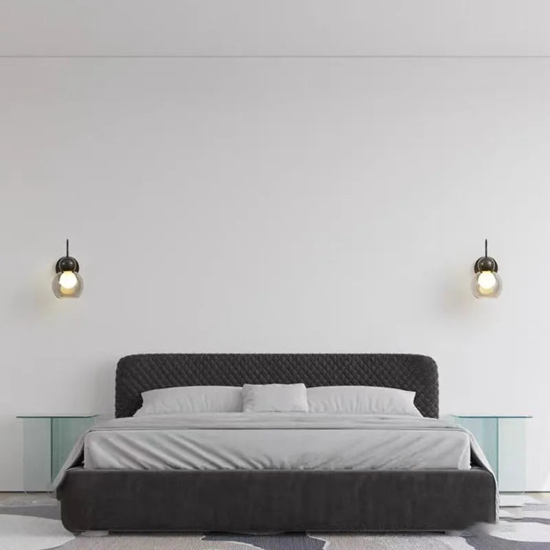 Applique murale moderne en verre et cuivre pour foyer - vue 5 sur 10